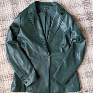 Versona Dark Green Faux Leather Jacket